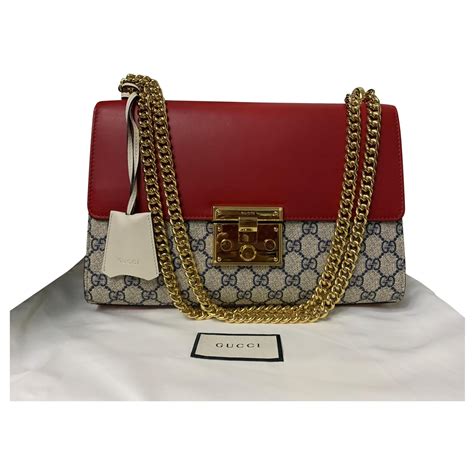 gucci padlock medium red|Gucci medium shoulder bag.